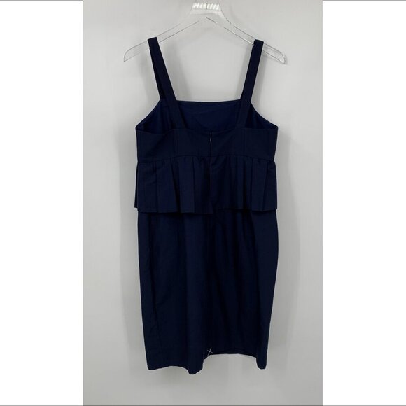 J Crew Peplum shift dress navy blue tank sleeveless lined new 10 PETITE 10P - Picture 1 of 4